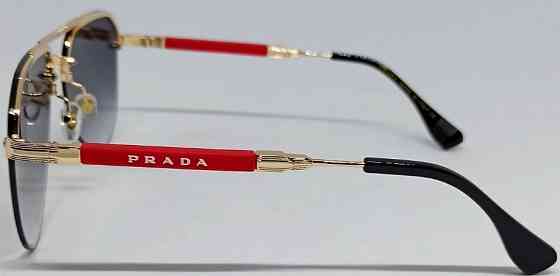 Мужские брендовые очки капли серый градиент с красными резин вставками. Киев