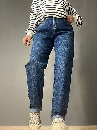 Джинси жіночі Ladyn 749 MOM jeans великі розміри резинка на талії по спині стрейчеві сині, синій, 30 Одеса - фото 5