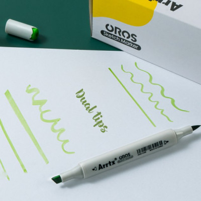 Художественный маркер Arrtx Спиртовые Oros ASM-03GN 24 цвета, зеленые оттенки (LC302512) Винница - изображение 6
