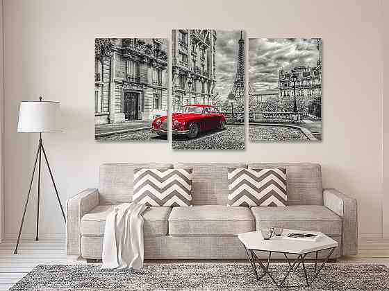 Модульна картина у вітальню/ спальню Париж    Art-549_3 70x130 см Київ