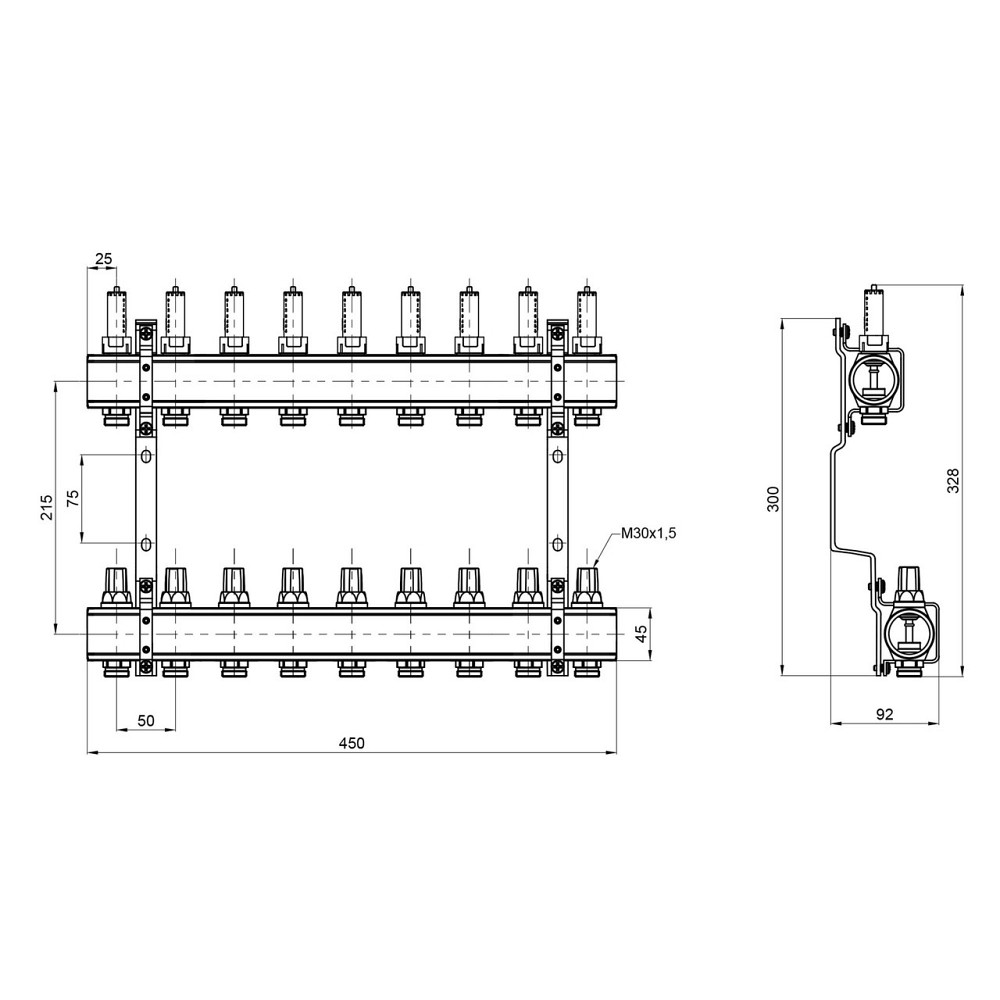 Колектор із витратами Thermo Alliance Forte 1" 9 виходів SF001W9 Київ - фото 2