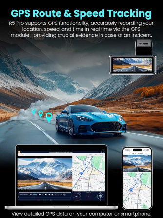 Видеорегистратор ALLTOTIVE R5 Pro 4K + 2.5K, 2 камеры, Wi-Fi 5 ГГц, GPS, карта 128 ГБ, IPS 3,16″, WDR Киев