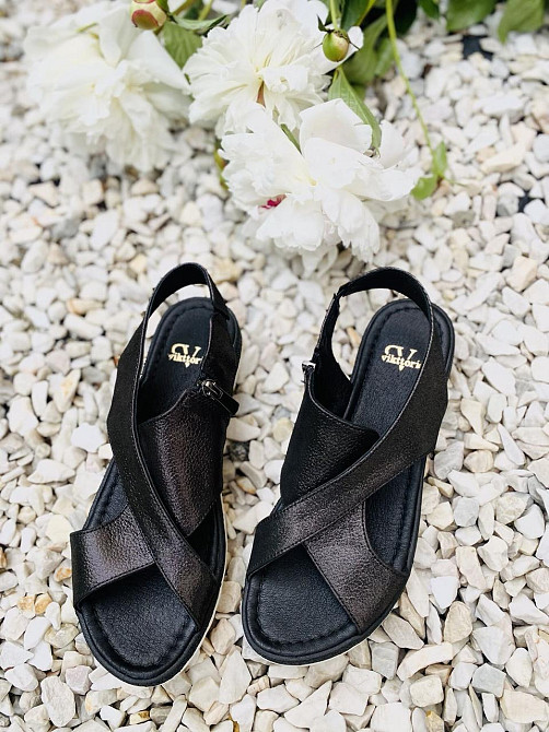 VIKTTORIO Босоніжки жіночі VIKTTORIO Лена чорні (літо, шкіра натуральна) (3682) Коломыя - изображение 2