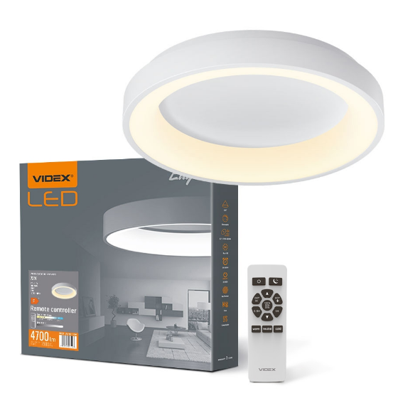 LED Світильник настінно-стельовий 72W 2700-6000К 220V кільцевий VLE-ERC-72W Videx Житомир - изображение 1