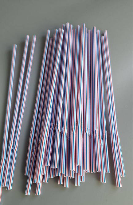 Трубочка для напоїв з вигином d4.8 24см Смуга (200 шт) Харків - фото 1