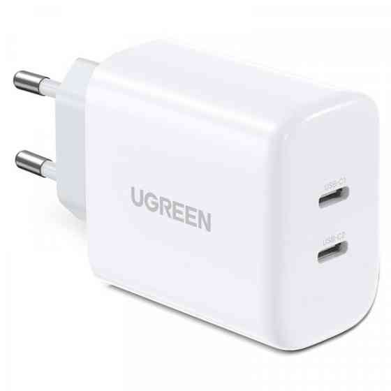 Зарядний пристрій 2xUSB 40W PD (2xType-C) PD CD243 Ugreen Білий (10343) Киев