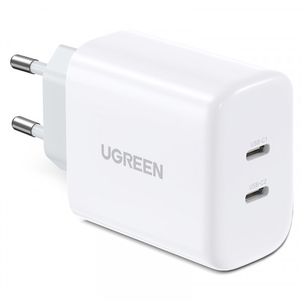 Зарядний пристрій 2xUSB 40W PD (2xType-C) PD CD243 Ugreen Білий (10343) Киев - изображение 1