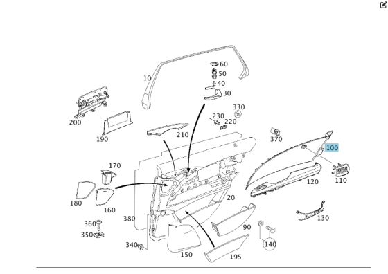 Mercedes-Benz  A2117309362 9D03 Карта задніх лівих дверей Avangarde колір антрацит E-class W211 E-class S211 Одесса