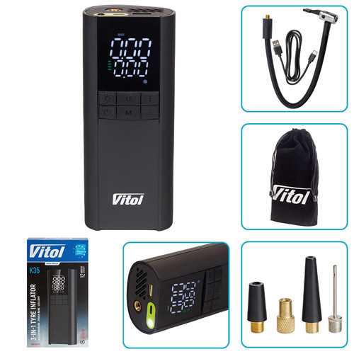 Компрессор ViTOL K-35 3в1 с повербанком, фонарём, 7.4V, 8000mAh Харьков - изображение 1
