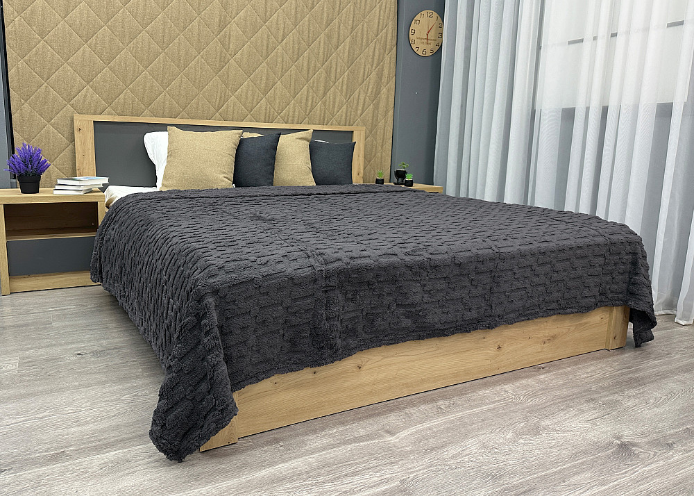 Плед-покривало 200х230 см (+-5см) Графитовый (87-238) Киев - изображение 4