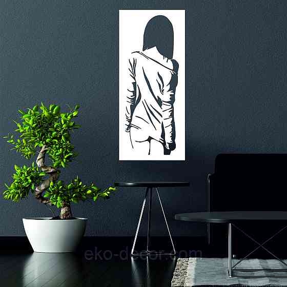 Декоративное настенное Панно «Силуэт женщины», Декор на стену 70*30 см, Белый Киев