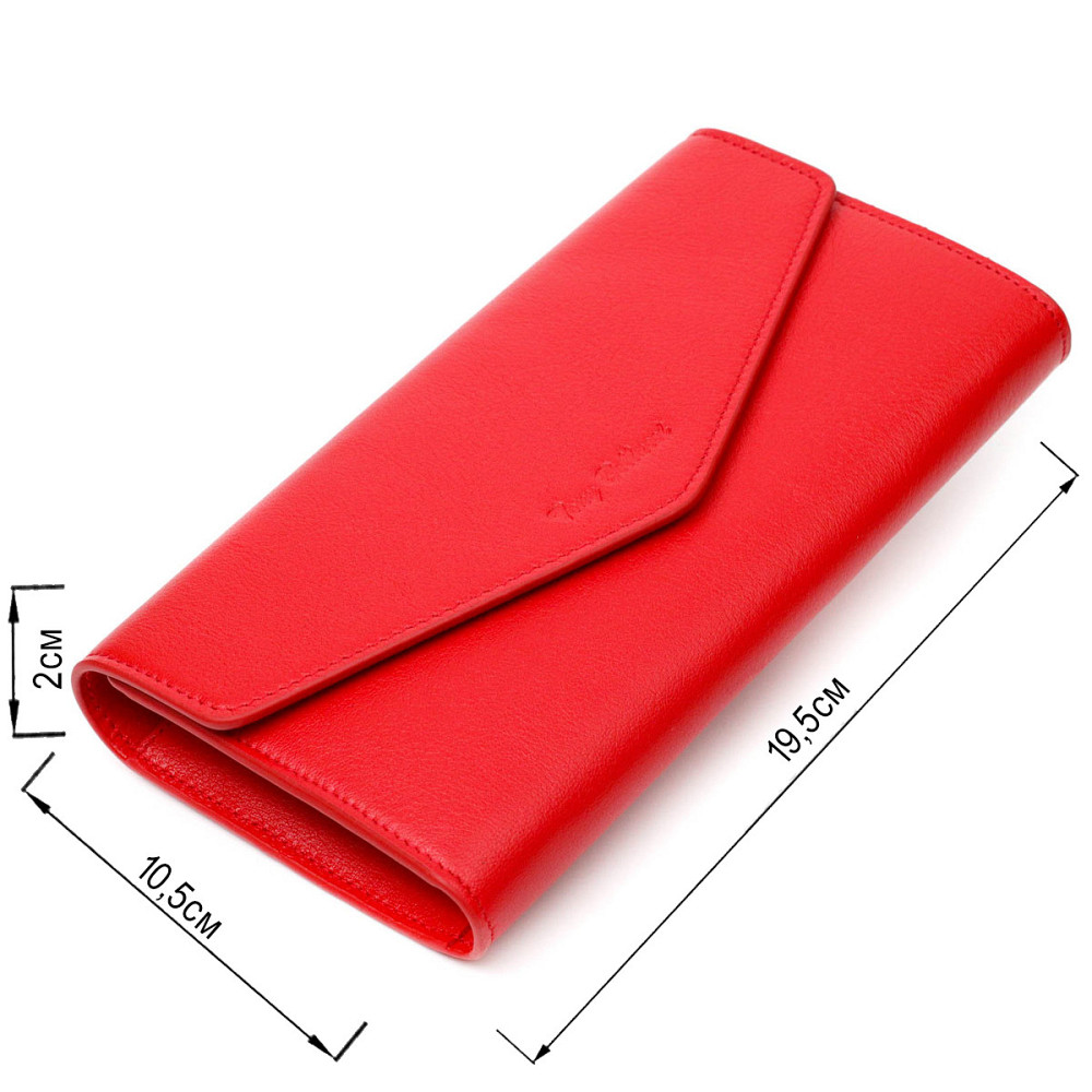 Чудове містке портмоне для жінок з натуральної шкіри Червоний (Tony Bellucci) Київ - фото 7