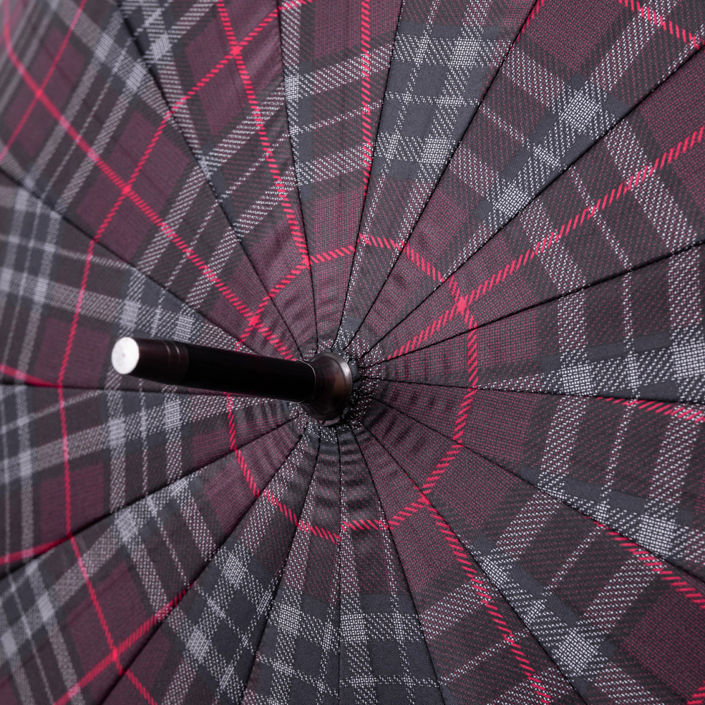 Класична парасолька-тростина напівавтомат з поліестеру 16 спиць діаметр 117 см Червона HP-23-4R Київ - фото 8