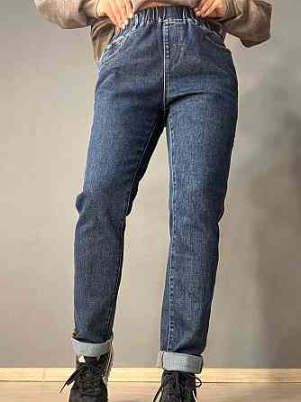 Джинсы женские Vanver 8003-8026 MOM jeans с резинкой на талии увеличенные размеры стрейчевые высокая Одесса
