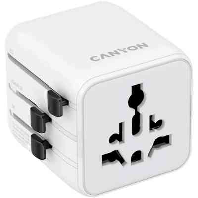 Перехідник Canyon Travel Adapter OnTour One EU/UK/US/AUS White (CNS-TA1005W) Вінниця