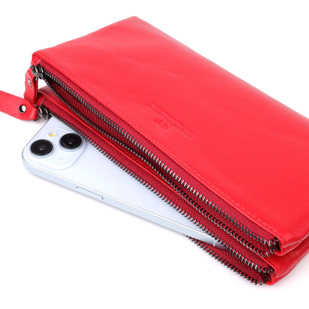 Женский кожаный кошелек на три отделения ST Leather 23109 Красный Киев - изображение 4