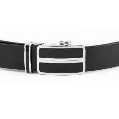 Ремень Vintage Мужской с автоматической пряжкой и черными вставками Черный (20281) Винница