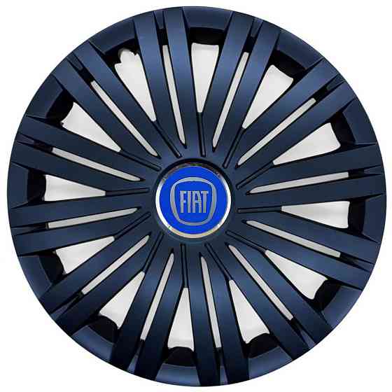 Автомобільні модельні ковпаки R15 SJS Fiat (синій) 339 4шт, чорні Вінниця