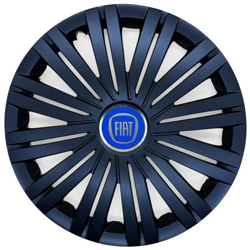 Автомобільні модельні ковпаки R15 SJS Fiat (синій) 339 4шт, чорні Вінниця - фото 1