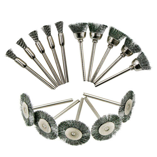 Набор щеток металлических проволочных 15шт 3 вида для гравера дремеля Винница - изображение 1