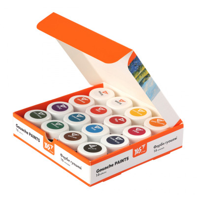 Гуашевые краски Yes Orange Line 16 кольорів по 20 мл (230433) Винница - изображение 2