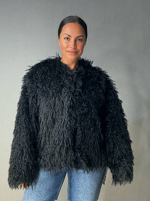 Шуба жіноча Lady Yep 10051 штучне хутро під ламу коротка чорна, чорний, L Київ - фото 7