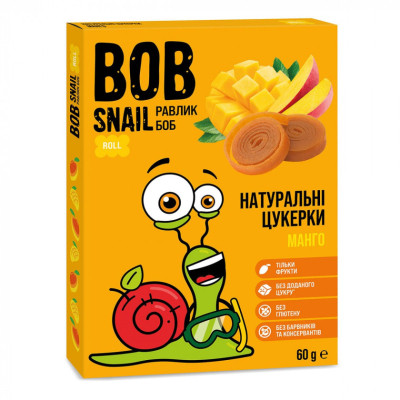 Цукерка Bob Snail Равлик Боб натуральні Мангові 60 г (4820219340584) Вінниця - фото 1