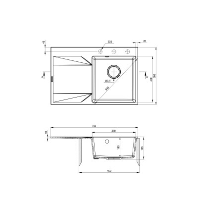 Мойка кухонная Deante Evora графіт (ZQJ_211L) Вінниця - фото 2