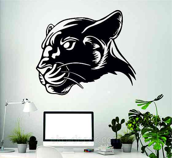 Декоративное настенное Панно «Пантера», Декор на стену 70*59 см, Черный Киев