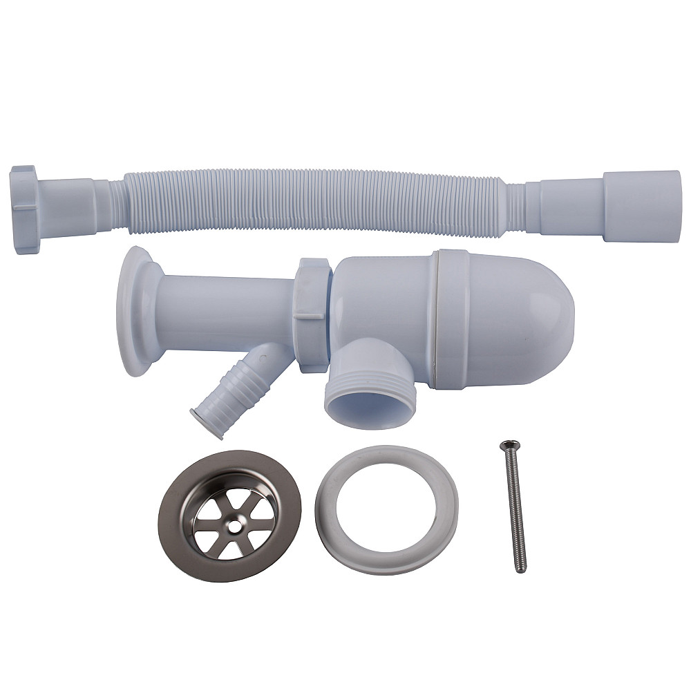 Сифон OPTIMUM11/2″*40 для умивальника та мийки з відведенням для пральної машини та гофротрубою 40*40/50 OPTI 13043 Тернопіль - фото 4