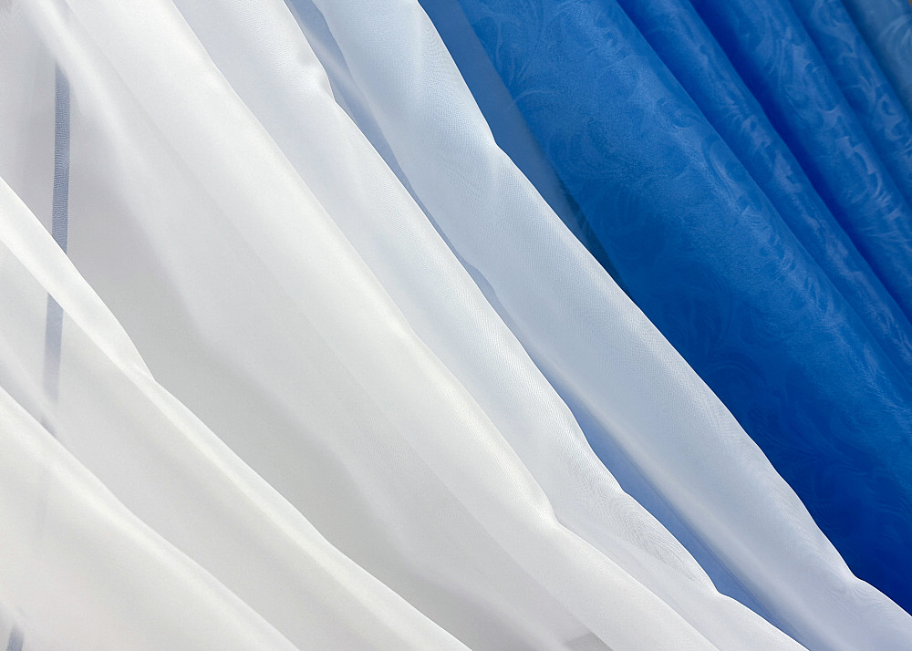 Кухонные шторки VR-Textil № 111к комбинированные синий с белым 400х170 см (52-1167) Киев - изображение 4