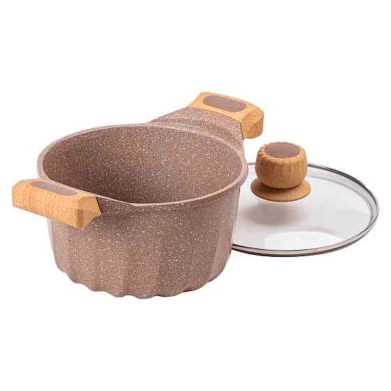 MGC Алюмінієва каструля об'ємом 3 літри з кришкою Ø 20 см, мармурове антипригарне покриття MGC Киев