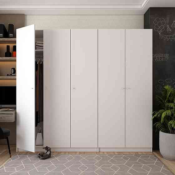 Комплект шкафов для одежды Doros Промо (2 шт.) 225х48х204 см Белый (DRS-011211) Львов