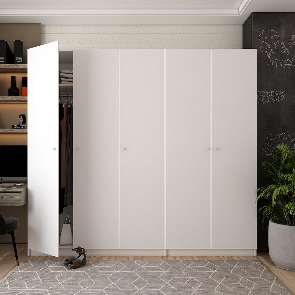 Комплект шкафов для одежды Doros Промо (2 шт.) 225х48х204 см Белый (DRS-011211) Львов - изображение 1