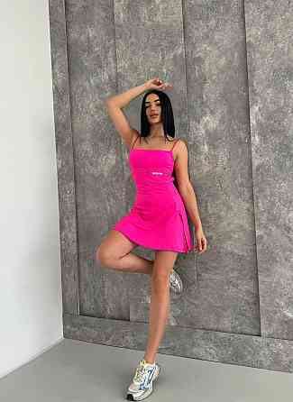 Жіноча спортивна міні сукня - комбінезон на бретелях мікродайвінг + чашки Одеса