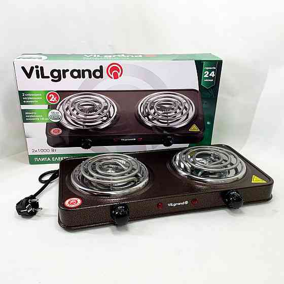 Мини электроплита ViLgrand VHP132 2000 Вт, Мини электрическая плита, Електрическая настольная плита GW-98 Львов