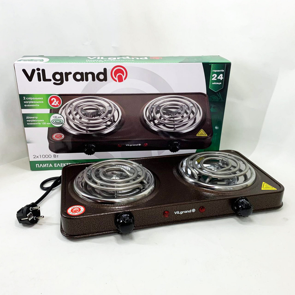 Электро плита маленькая ViLgrand VHP132 2000 Вт, Надежная кухонная плита Портативная переносная IJ-13 Львов - изображение 6