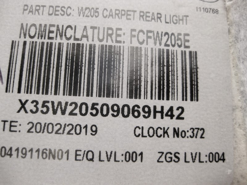 Mercedes-Benz  A2056800906 9H42 Килим салону задній чорний C-Class W205 Одесса - изображение 4