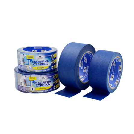 Стрічка малярна 48мм*25м 48мкм фасадна синя Мустанг Житомир