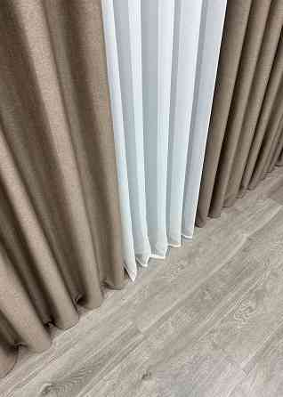 Шторная ткань Шенилл однотонный цвет светло-коричневый 1906ш Киев