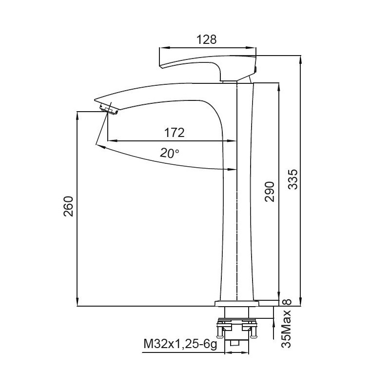 Высокий смеситель для умывальника Koer KB-11007-05 черный (KR3441) Харьков - изображение 8