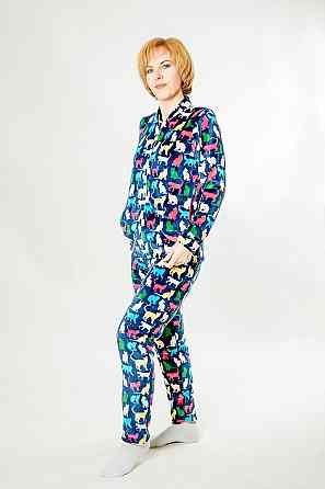 Комплект-пижама, домашний женский, теплый, топ Крохатушка одяг 52/54, Костюм Киев