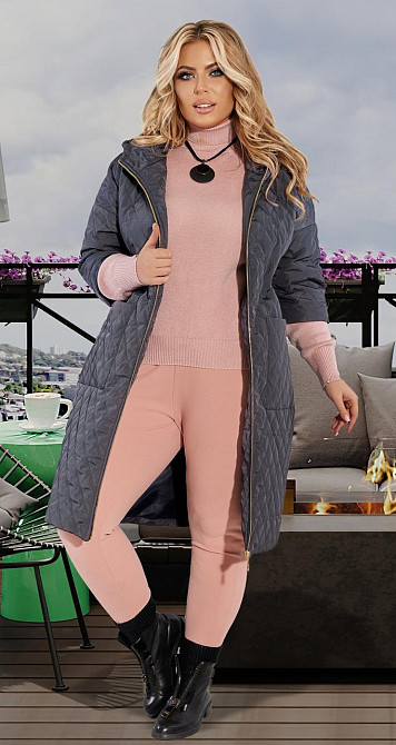 Пальто з плащової тканини на змійці (50) Київ - фото 2