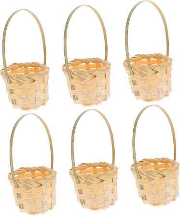 Декоративні плетені міні-кошики для Великодніх яєць та смаколиків 8 шт Луцьк