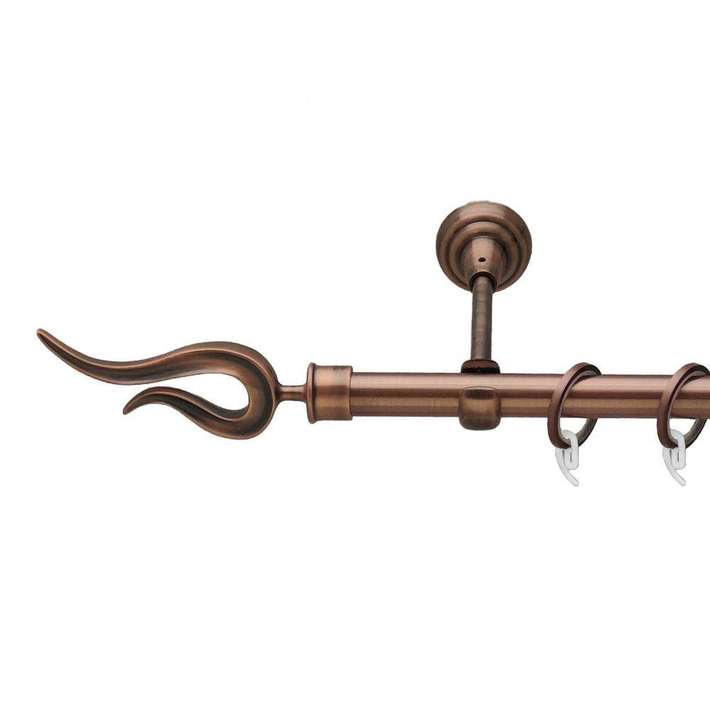 Карниз Orvit Віоло металевий однорядний відкритий гладка труба кільце фасонне металеве  Мідь 19 мм 200 см (00-00011804) Львів - фото 1