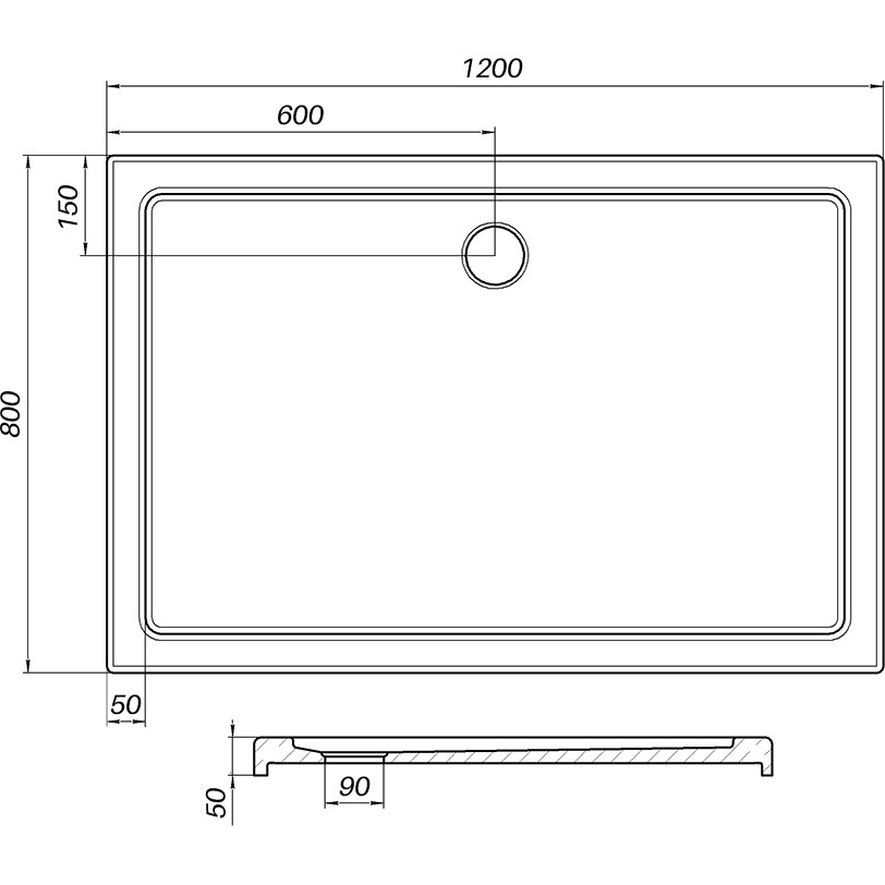 Душовий піддон прямокутний WKRA SS120I BRAVO (2уп.) Київ - фото 8