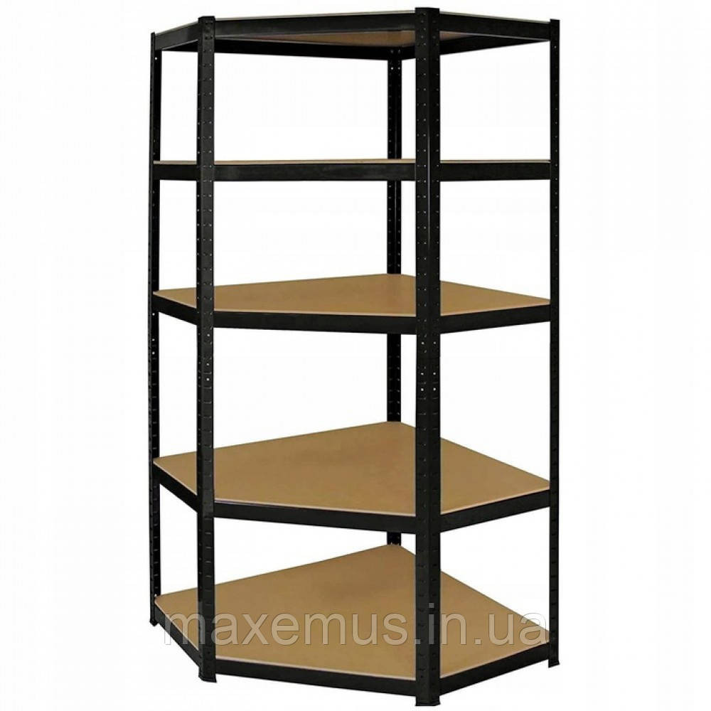Стеллаж угловой металлический торговый Siker CGS40 полочные стеллажи для дома в гараж магазин и подвал черный Мостиська - фото 1
