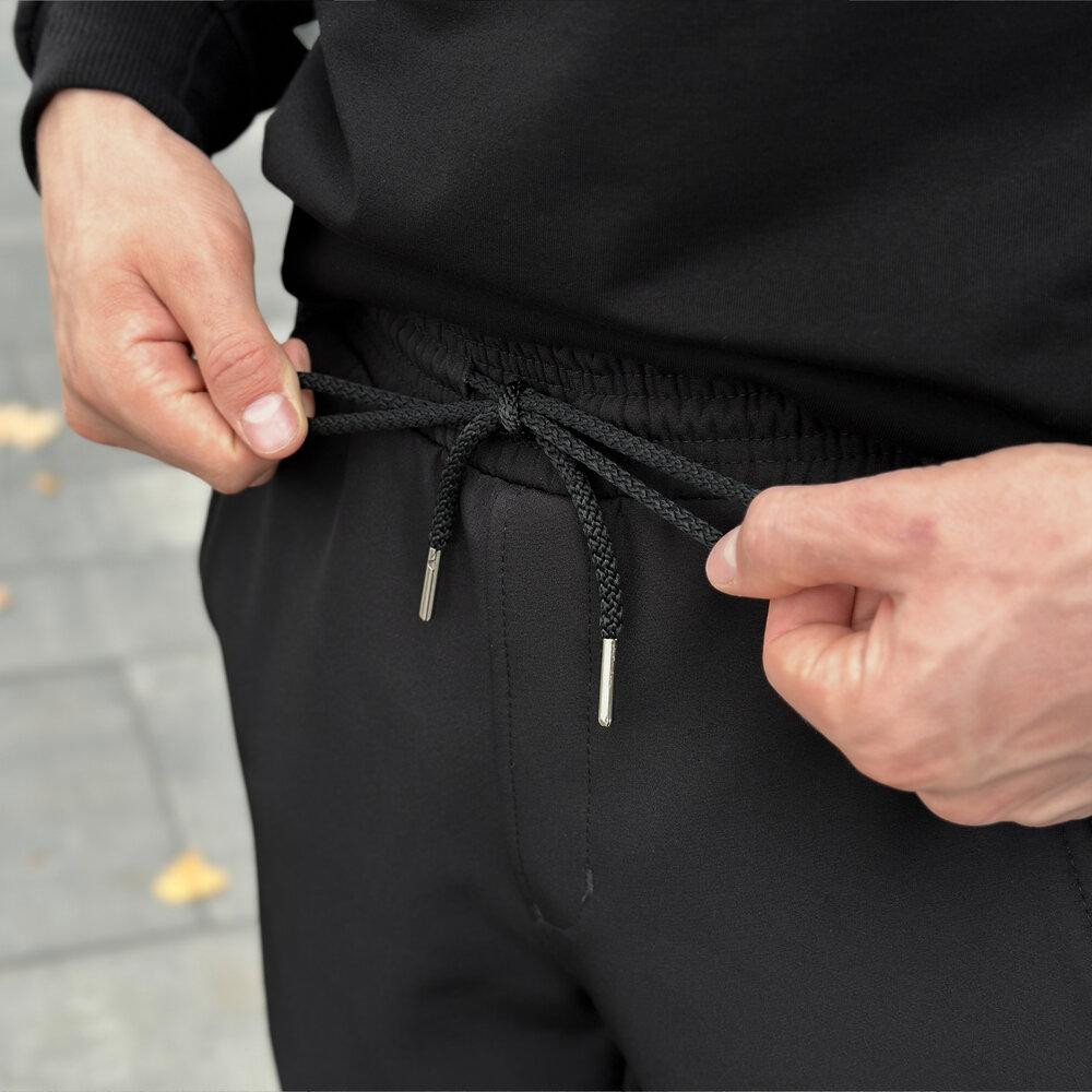Чоловічі чорні штани демісезонні із софтшелу Pobedov Point Київ - фото 2