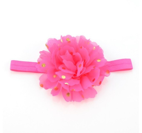 Повязка детская с цветком малиновая - окружность 34-48см, диаметр цветка 10см Киев - изображение 1