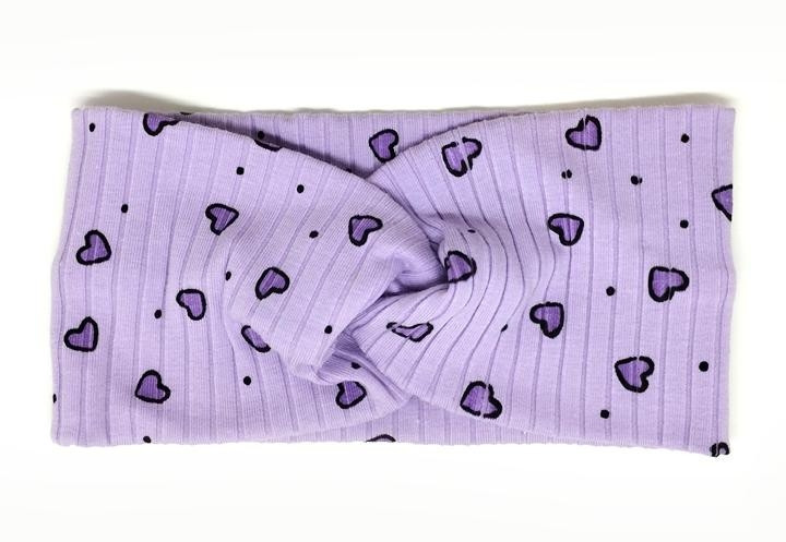 Повязка на голову для подростка сиреневая Сердечки Киев - изображение 1